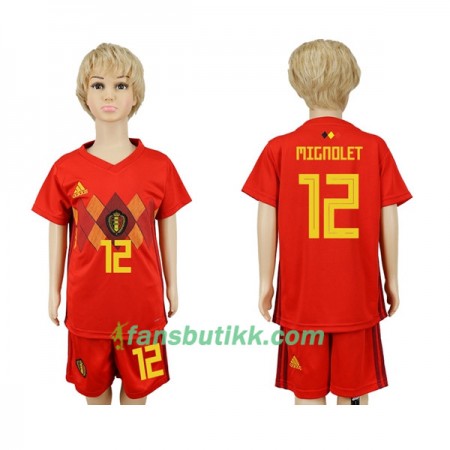 Fotball-VM 2018 Belgia drakt Mignolet 12 Barn Hjemmetrøye